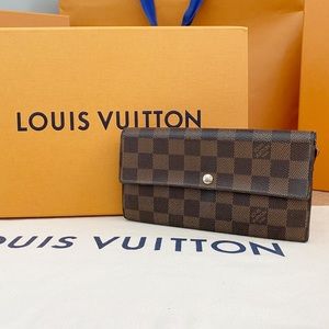 💎✨SARAH WALLET✨💎 Damier Ebene Louis Vuitton Auth